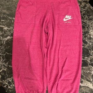 Pink Nike cropped joggers